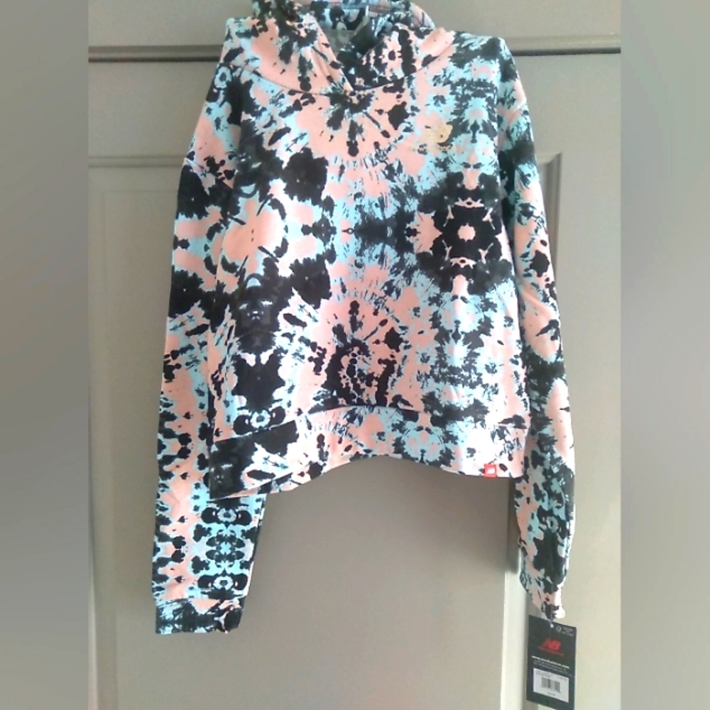 Oyster Pink Girls New Balance Tie Dye Hoodie Size Large 14/16